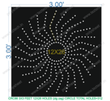 CRC86 3X3 FEET 12X26 HOLES CIRCLE TOTAL HOLES=312 (zig zag)