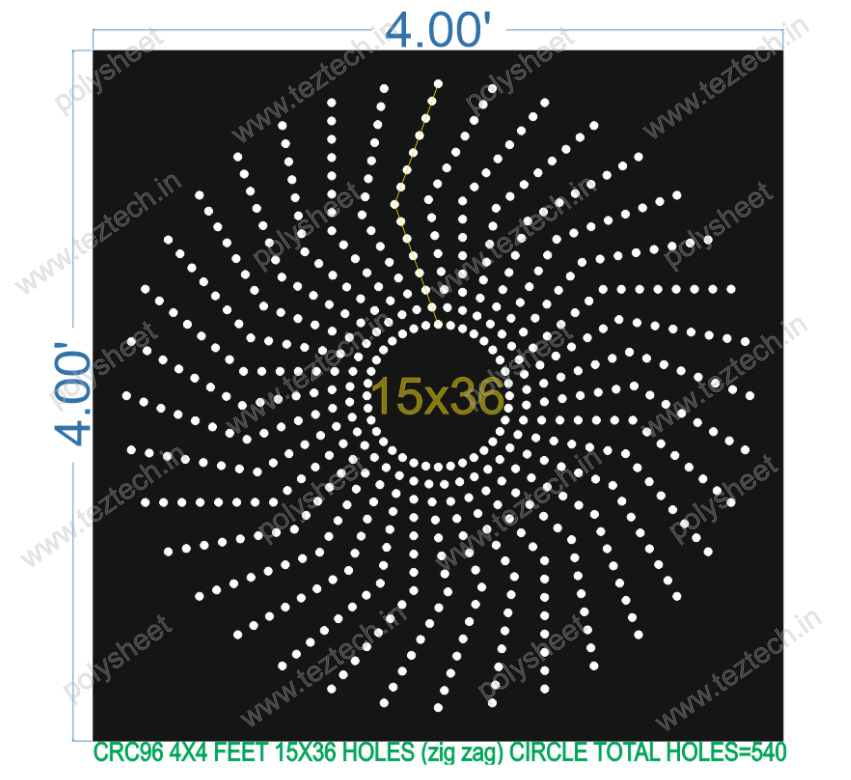 CRC96 4X4 FEET 15X36 HOLES CIRCLE TOTAL HOLES=540 (zig zag)