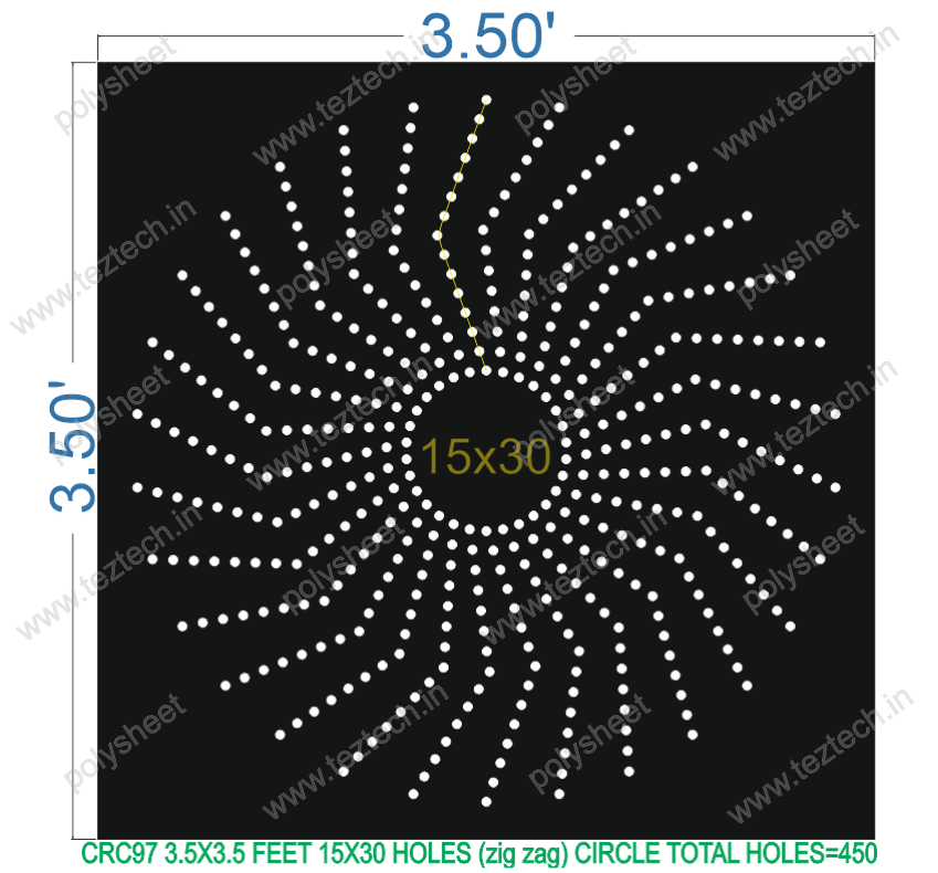 CRC97 3.5X3.5 FEET 15X30 HOLES CIRCLE TOTAL HOLES=450 (zig zag)