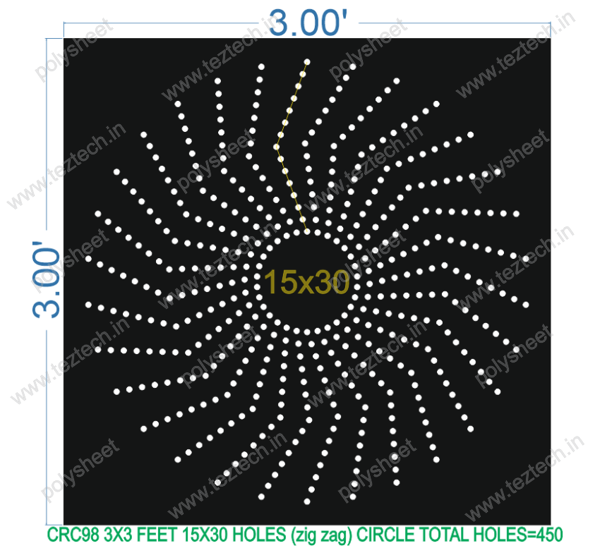 CRC98 3X3 FEET 15X30 HOLES CIRCLE TOTAL HOLES=450 (zig zag)