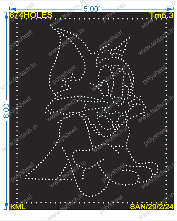TM5.3 TOM CARTOON 6X5 FEET 674HOLES
