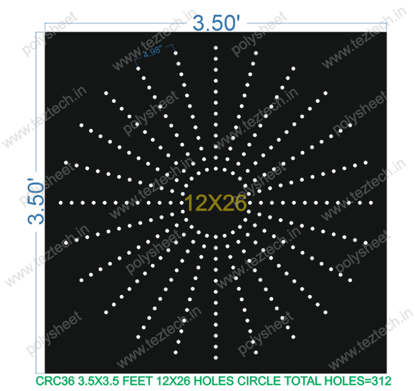 CRC36 3.5X3.5 FEET 12X26 HOLES CIRCLE TOTAL HOLES=312