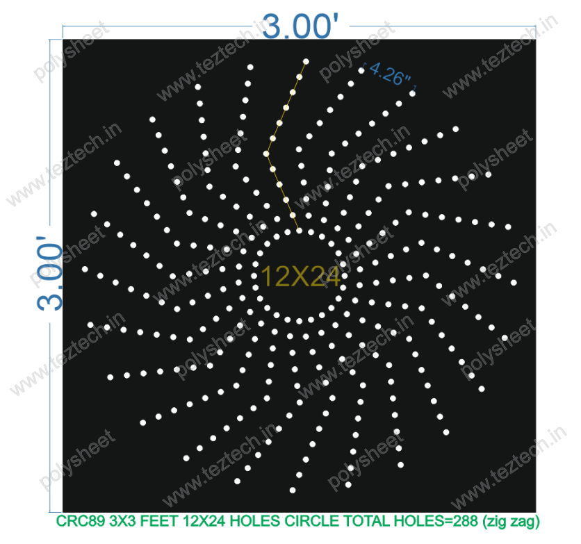 CRC89 3X3 FEET 12X24 HOLES CIRCLE TOTAL HOLES=288 (zig zag)