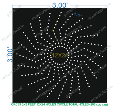 CRC89 3X3 FEET 12X24 HOLES CIRCLE TOTAL HOLES=288 (zig zag)