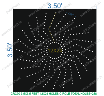 CRC90 3.5X3.5 FEET 12X24 HOLES CIRCLE TOTAL HOLES=288 (zig zag)