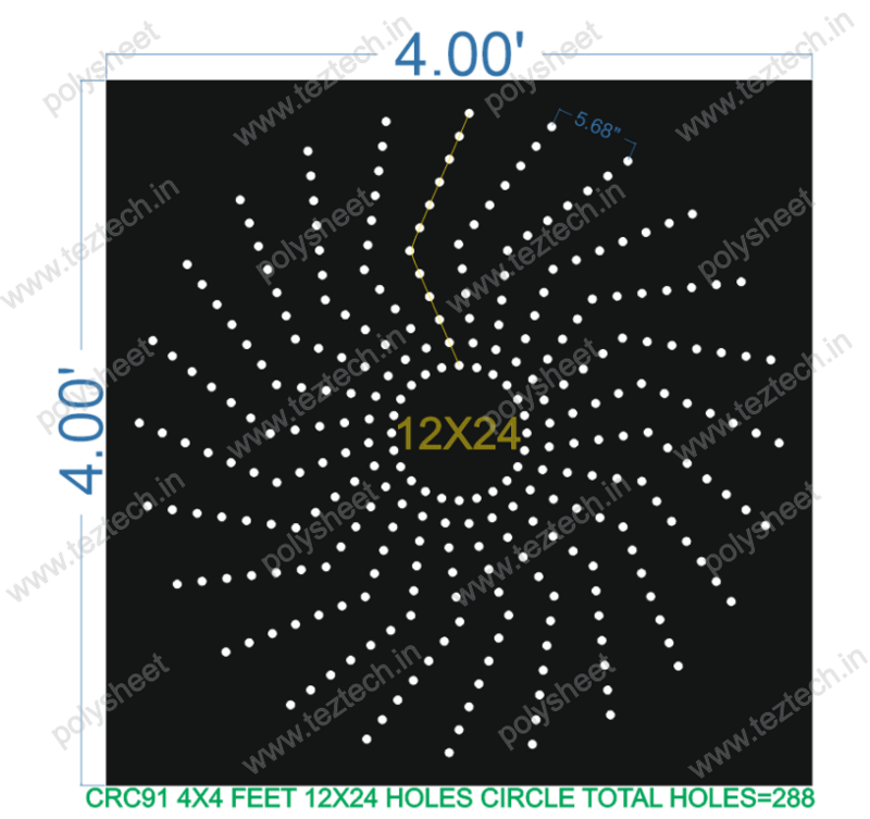 CRC91 4X4 FEET 12X24 HOLES CIRCLE TOTAL HOLES=288 (zig zag)