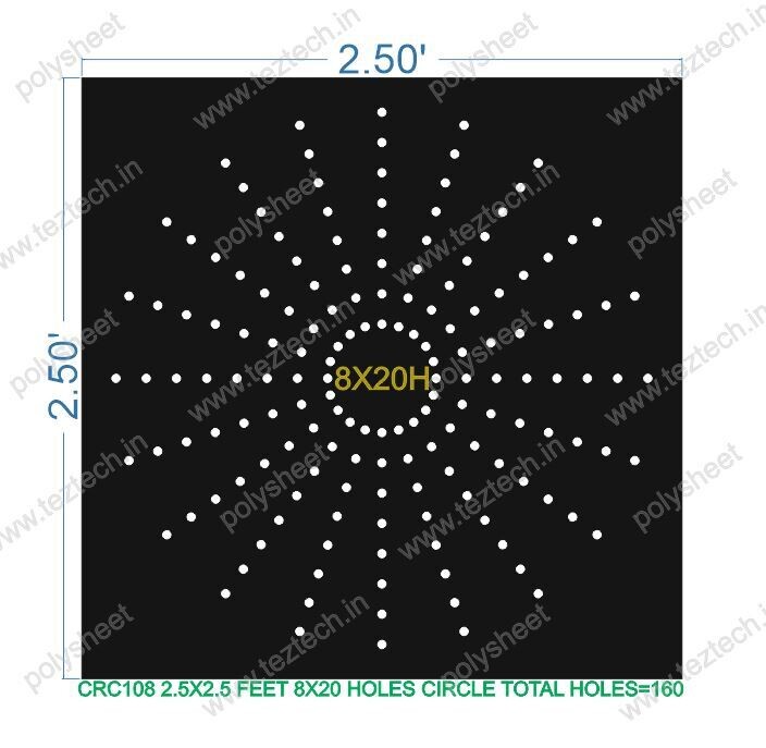 CRC108  2.5X2.5 FEET 8X20 HOLES CIRCLE TOTAL HOLES=160