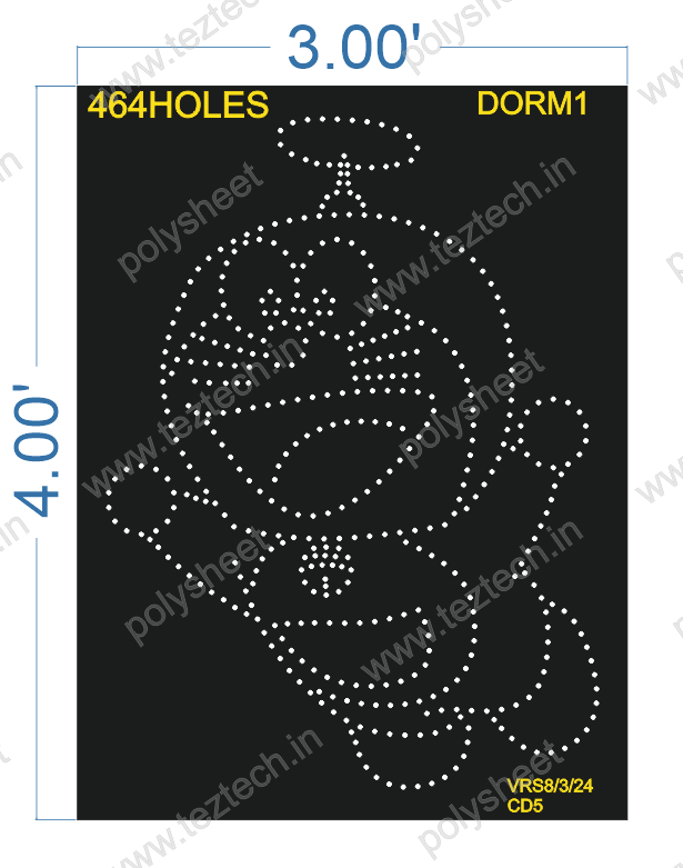 DORM1 DOREMON 4X3 FEET 464 HOLES