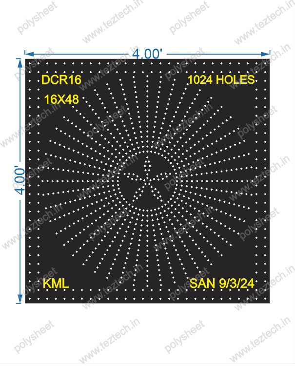 DCR16 DESIGNER CIRCLE 4X4 FEET TOTAL 1024 HOLES  CR-16X48HOLES