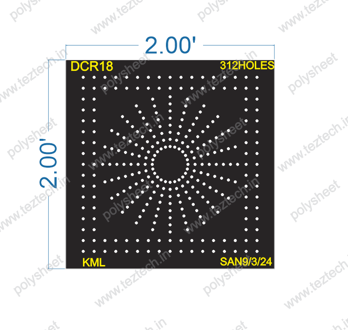 DCR18 DESIGNER CIRCLE 2X2 FEET 312 HOLES