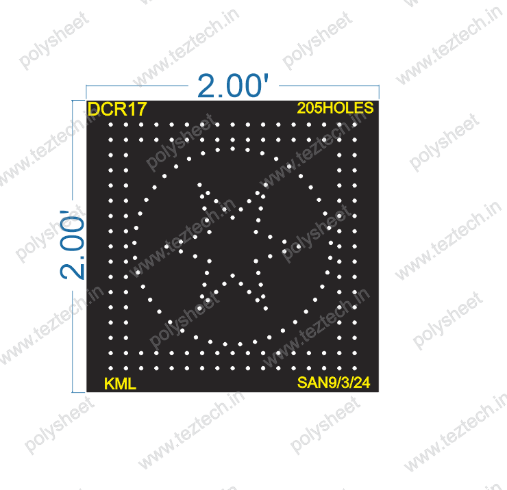 DCR17 DESIGNER CIRCLE 2X2 FEET 205 HOLES