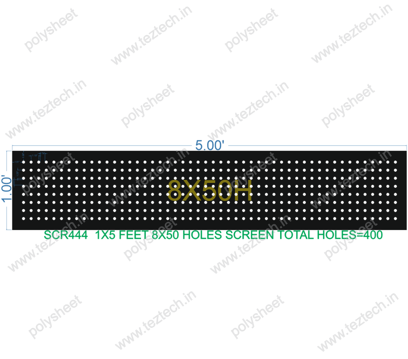 SCR444 1X5 FEET 8X50 HOLES SCREEN TOTAL HOLES=400