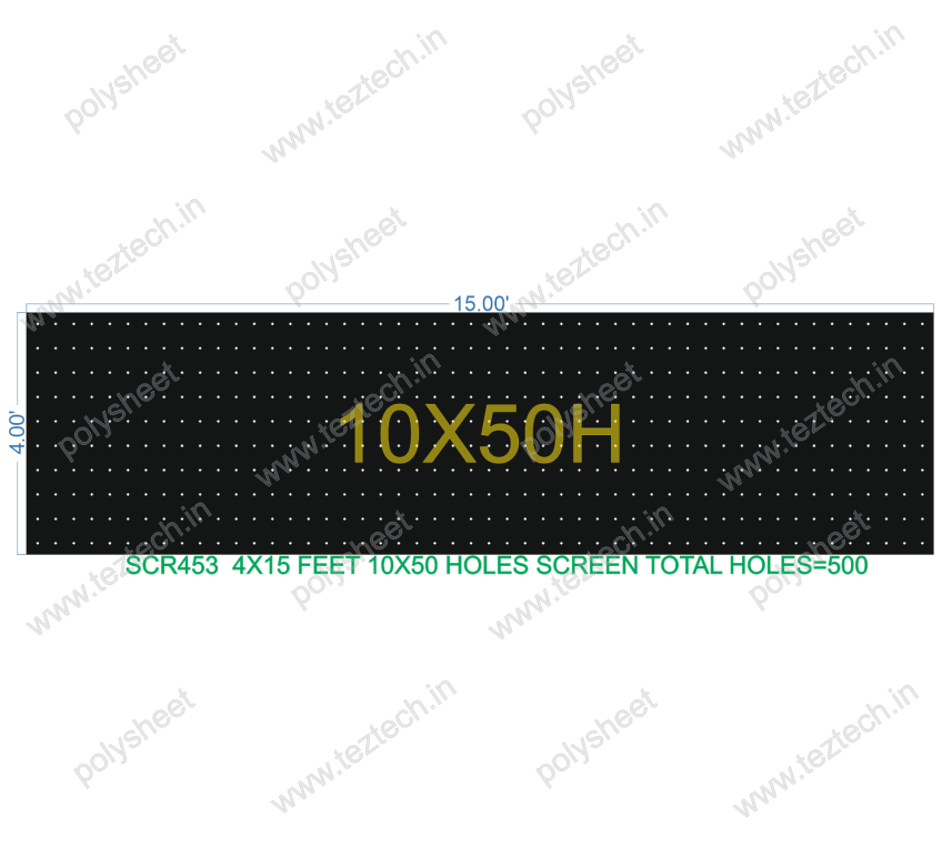 SCR453	4X15 FEET 10X50 HOLES SCREEN TOTAL HOLES=500