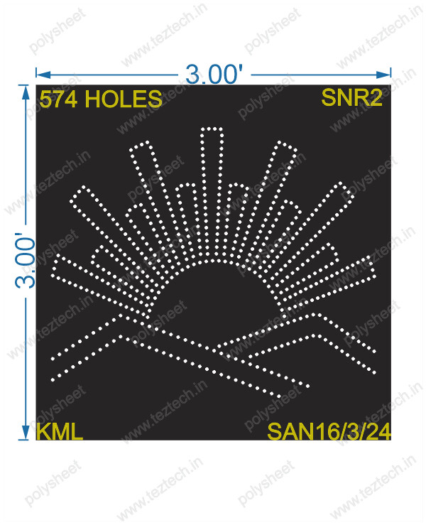 SNR2 SUN RAYS 3X3FT  574HOLES