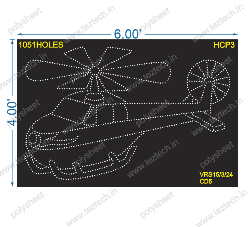 HCP3 HELICOPTER 4X6 FEET 1051 HOLES
