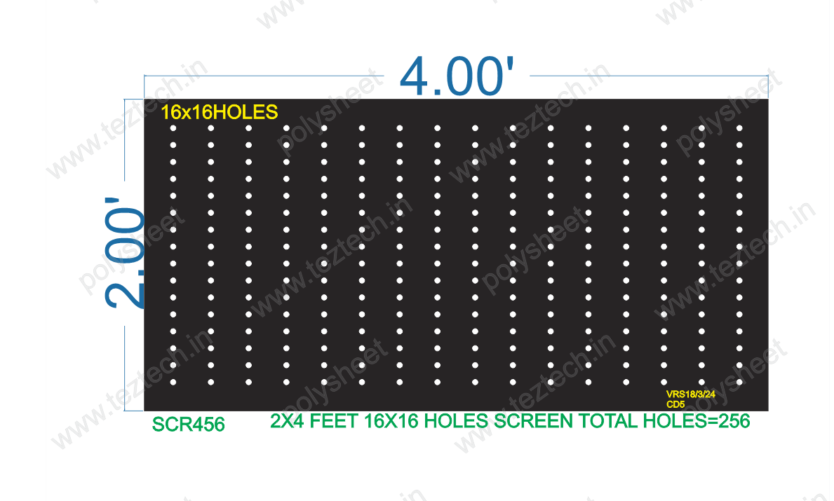 SCR456  2X4 FEET 16X16 HOLES SCREEN TOTAL HOLES=256