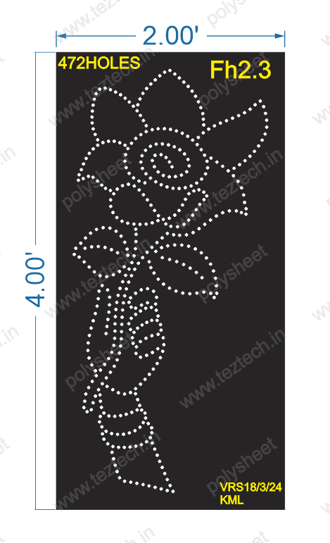 FH2.3 FLOWER WITH HAND  4X2 FEET 472 HOLES