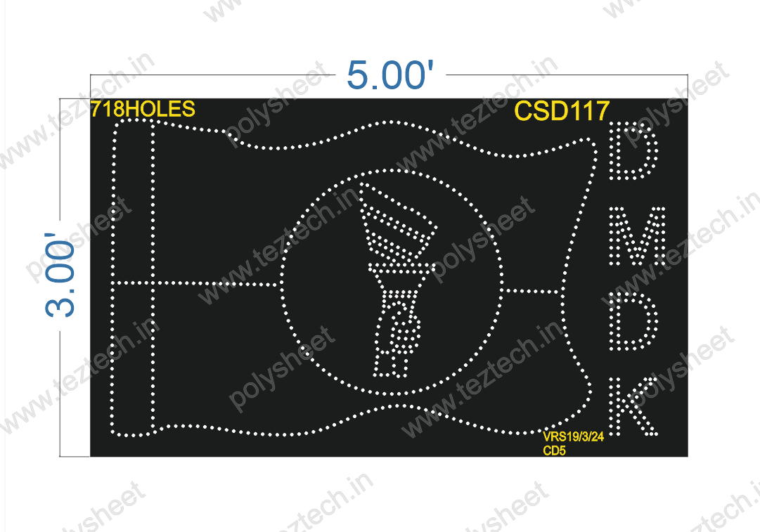 CSD117 DMDK 3X5 FEET 718 HOLES