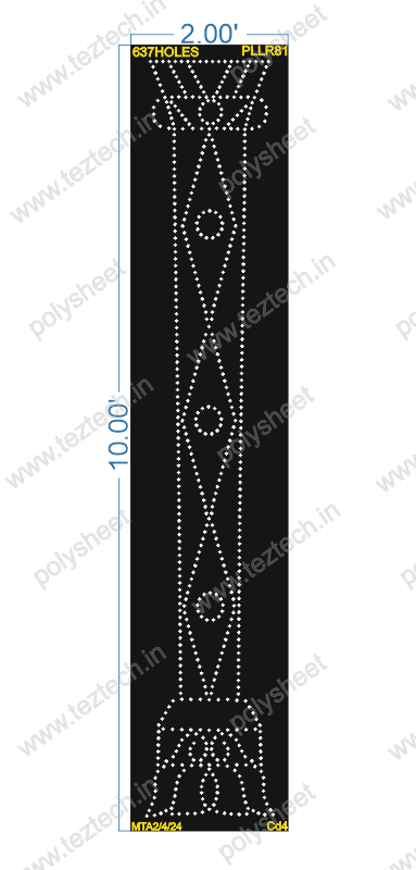 PLLR81 PILLER 10X2 FEET 637 HOLES