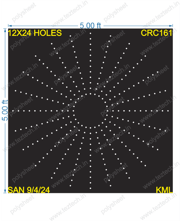 CRC161 5X5 FEET 12X24 HOLES CIRCLE POLYSHEET (2 PARTS)