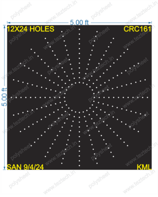 CRC161 5X5 FEET 12X24 HOLES CIRCLE POLYSHEET (2 PARTS)