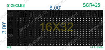 SCR425 	3X8 FEET 16X32 HOLES SCREEN TOTAL HOLES=512