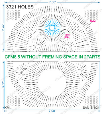 CFM8.5  CHAKRI FOR MURTI 7X7 FEET  3321HOLES