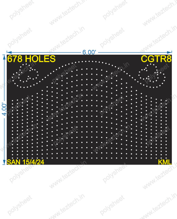 CGTR8 CURVE GATE ROW  4X6 FEET 678 HOLES