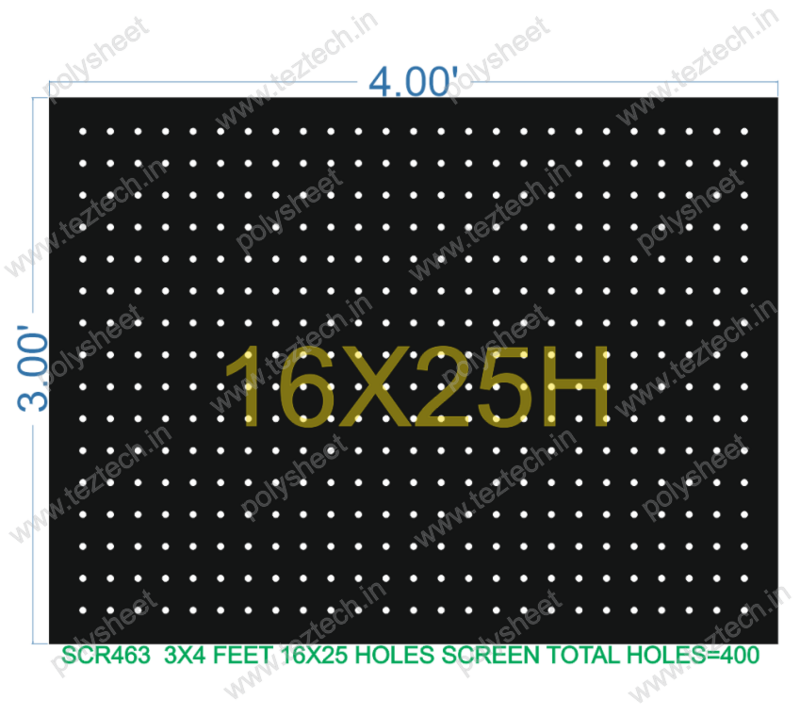 SCR463	3X4 FEET 16X25 HOLES SCREEN TOTAL HOLES=400