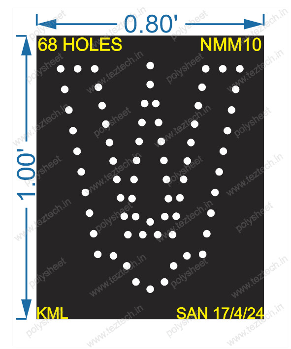 NMM10 NAMAM 1X0.8 FEET 68HOLES