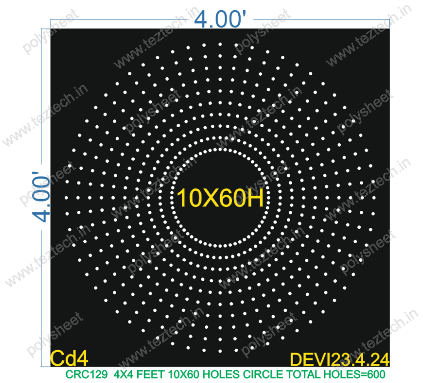 CRC129	4X4 FEET 10X60 HOLES CIRCLE TOTAL HOLES=600
