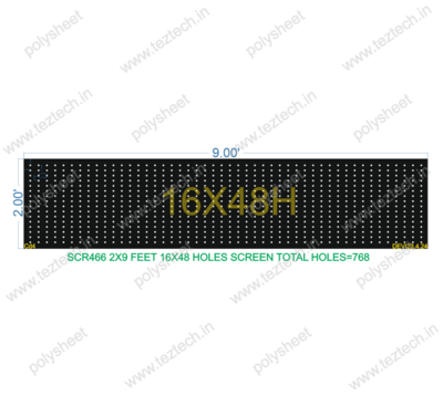SCR466	2X9 FEET 16X48 HOLES SCREEN TOTAL HOLES=768