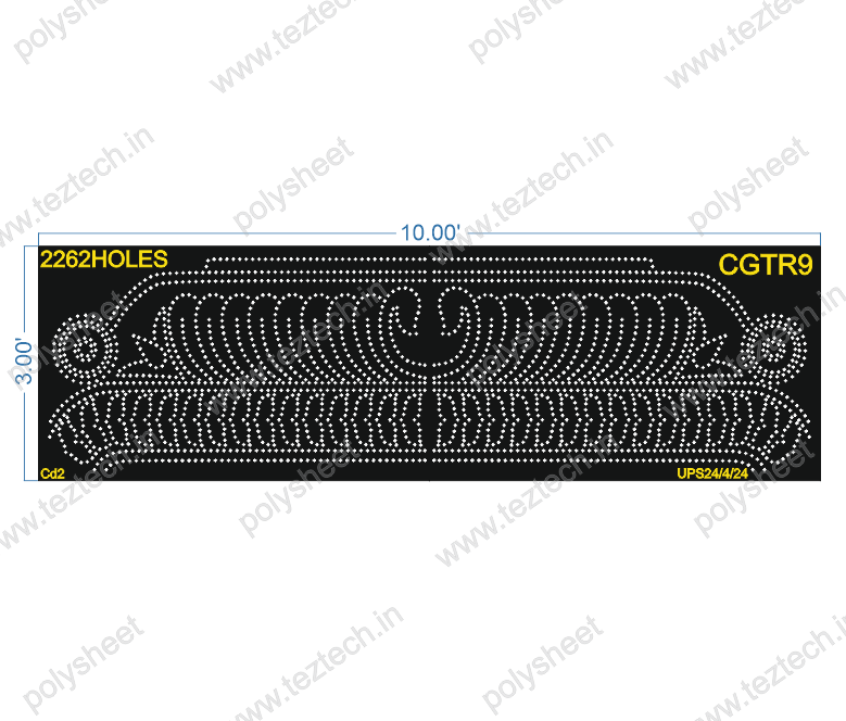 CGTR9 CURVE GATE ROW 3X10 FEET 2262 HOLES IN 2 PARTS