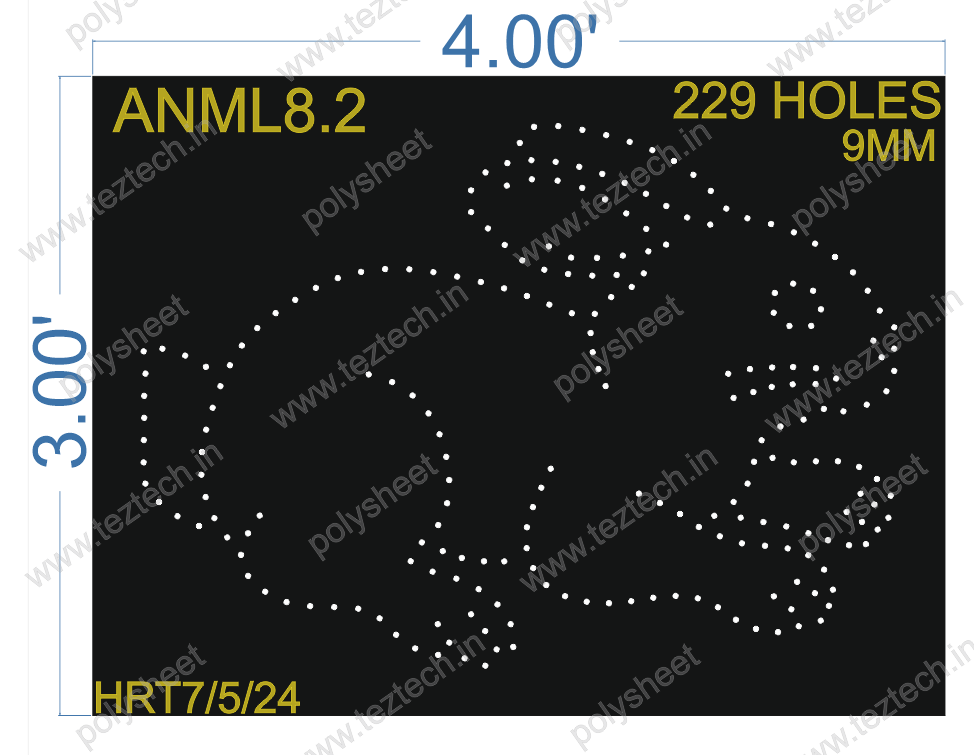 ANML8.2  ANIMAL 4X3 FT 229 HOLES