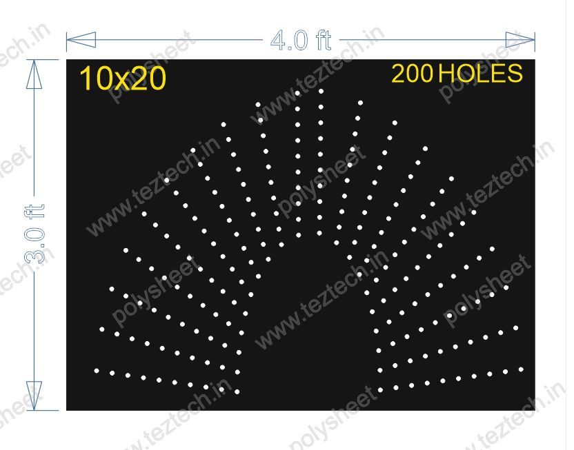 3X4 FEET 10X20 HOLES HALF CIRCLE TOTAL HOLES=200 SUN