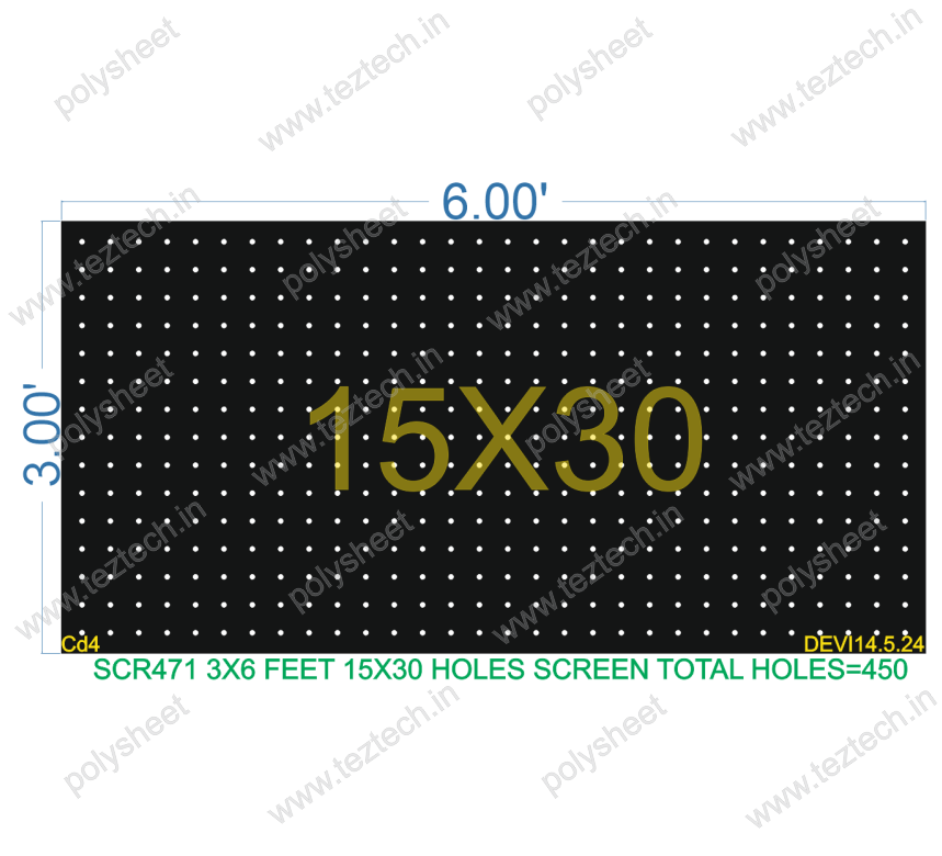 SCR471	3X6 FEET 15X30 HOLES SCREEN TOTAL HOLES=450