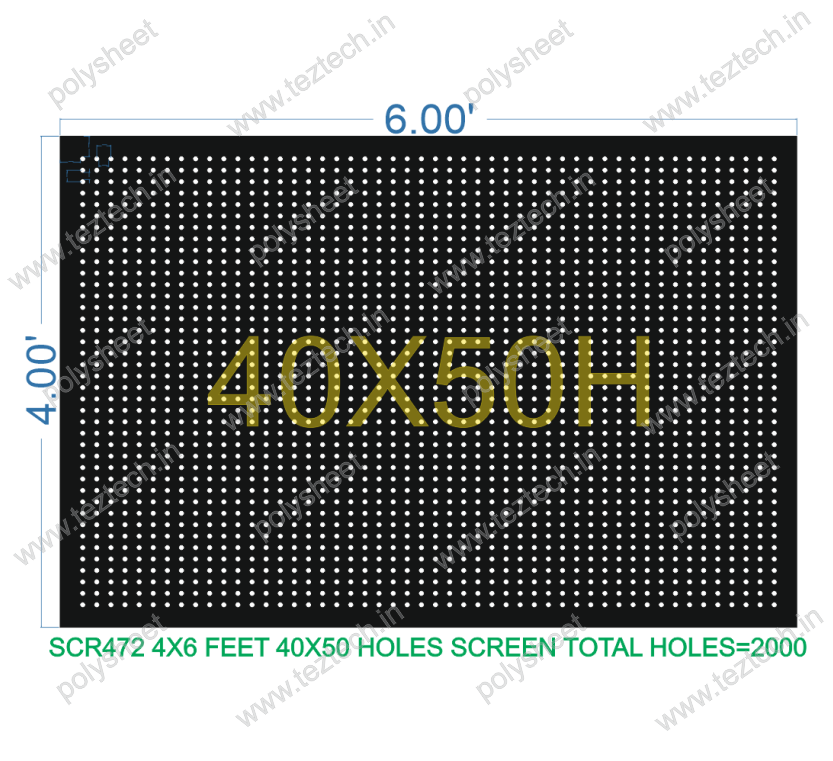 SCR472 4X6 FEET 40X50 HOLES SCREEN TOTAL HOLES=2000