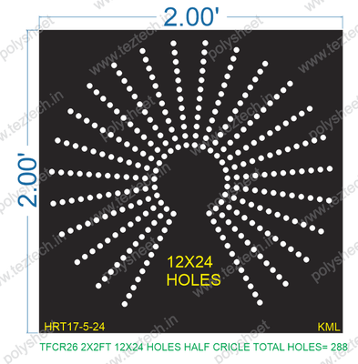 TFCR26	2X2 FEET 12X24 HOLES DEGREE CIRCLE TOTAL HOLES=288
