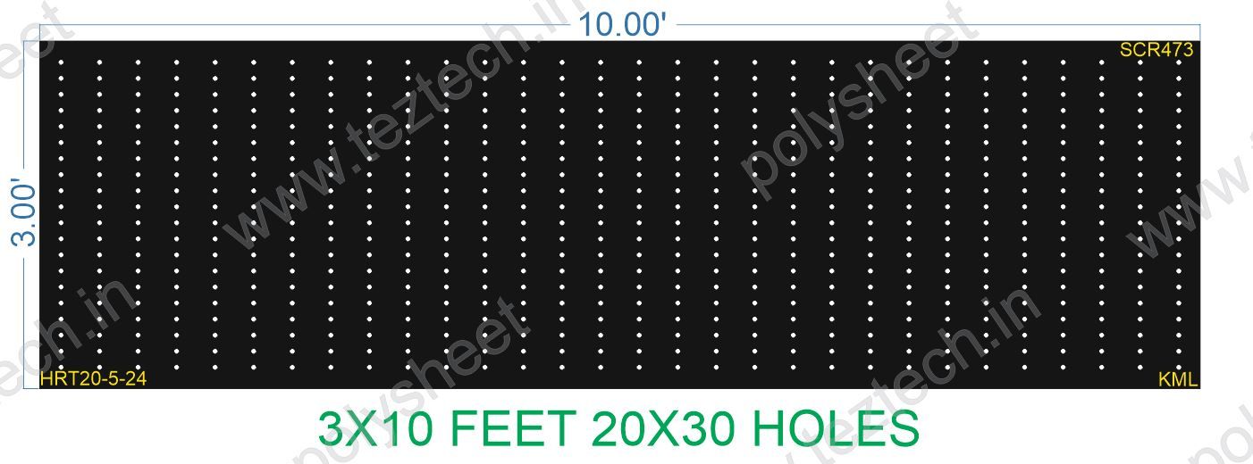 SCR473 3X10 FEET 20X30 HOLES SCREEN TOTAL HOLES=600