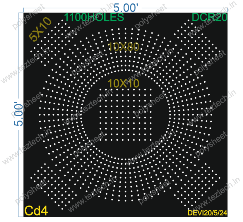 DCR20 DESIGNER CIRCEL 5X5 FEET 1100 HOLES