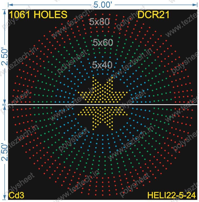 DCR21 DESIGNER CIRCLE 5X5 FEET 1061 HOLES