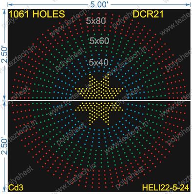 DCR21 DESIGNER CIRCLE 5X5 FEET 1061 HOLES