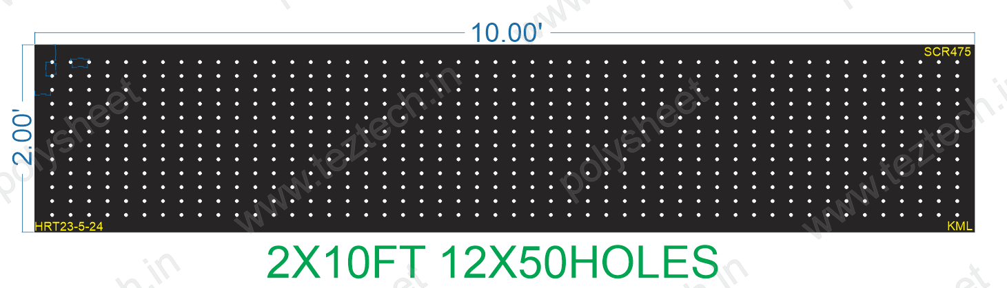 SCR475  2X10 FEET 12X50 HOLES SCREEN TOTAL HOLES=600
