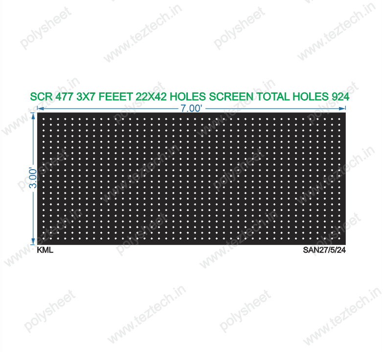 SCR477 3X7 FEET 22X42 HOLES SCREEN