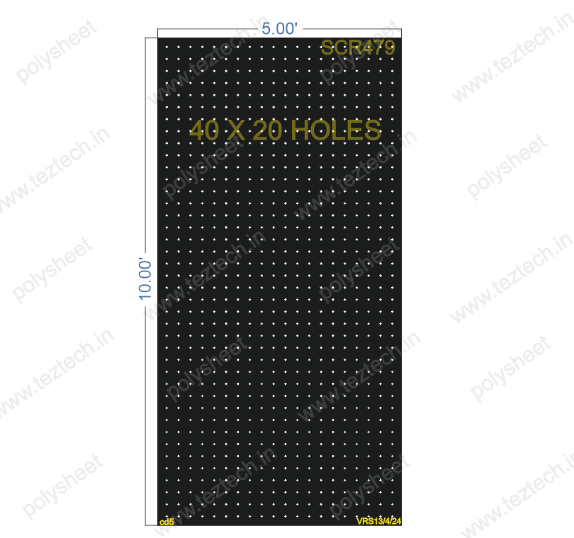 SCR479	10X5 FEET 40X20 HOLES SCREEN TOTAL HOLES=800