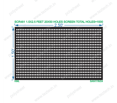 SCR481 2.5X1.5 FEET 20X50 HOLES SCREEN POLYSHEET