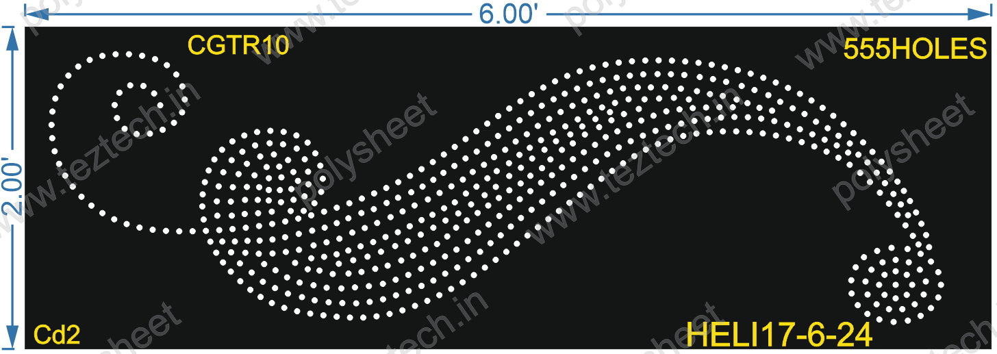 CGTR10 CURVE GATE ROW 2X6 FEET 555 HOLES