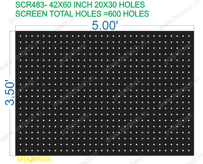 SCR483 -42X60 INCH 20X30 HOLES 3.50X5 FEET 600 HOLES