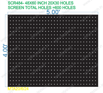SCR484 -48X60 INCH 20X30 HOLES 4X5 FEET TOTAL HOLES = 600