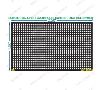 SCR485 1.5X2.5 FEET 25X40 HOLES SCREEN TOTAL HOLES=1000